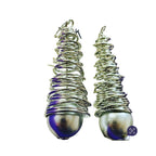 Wire Hook Earrings with Silver Wire and Pink Pearl