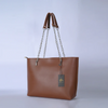 Alpha Tote Bag, Golden Brown & Chain Elegance, for Women