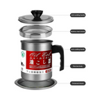 Oil Filter Pot, Stainless Steel Filter, 1.4L Capacity, for Kitchen