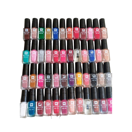 BUNDLE OF 24 – Peel Off Nail Paints-Polish, Attractive Colors, Smooth Finishing