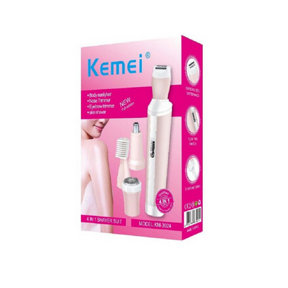 Trimming Kit, Effortless Hair Removal with Kemei KM-3024, 4-in-1
