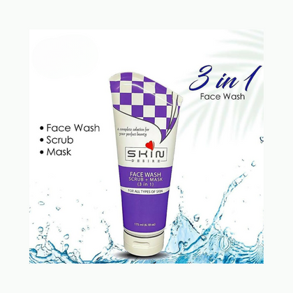 Face Wash, Skin Desire 3-in-1, Face+Scrub+Mask - 175ml