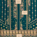 Unstitched Suit, Lawn Fully Embroidered Front Organza Dupatta & Dyed Trouser