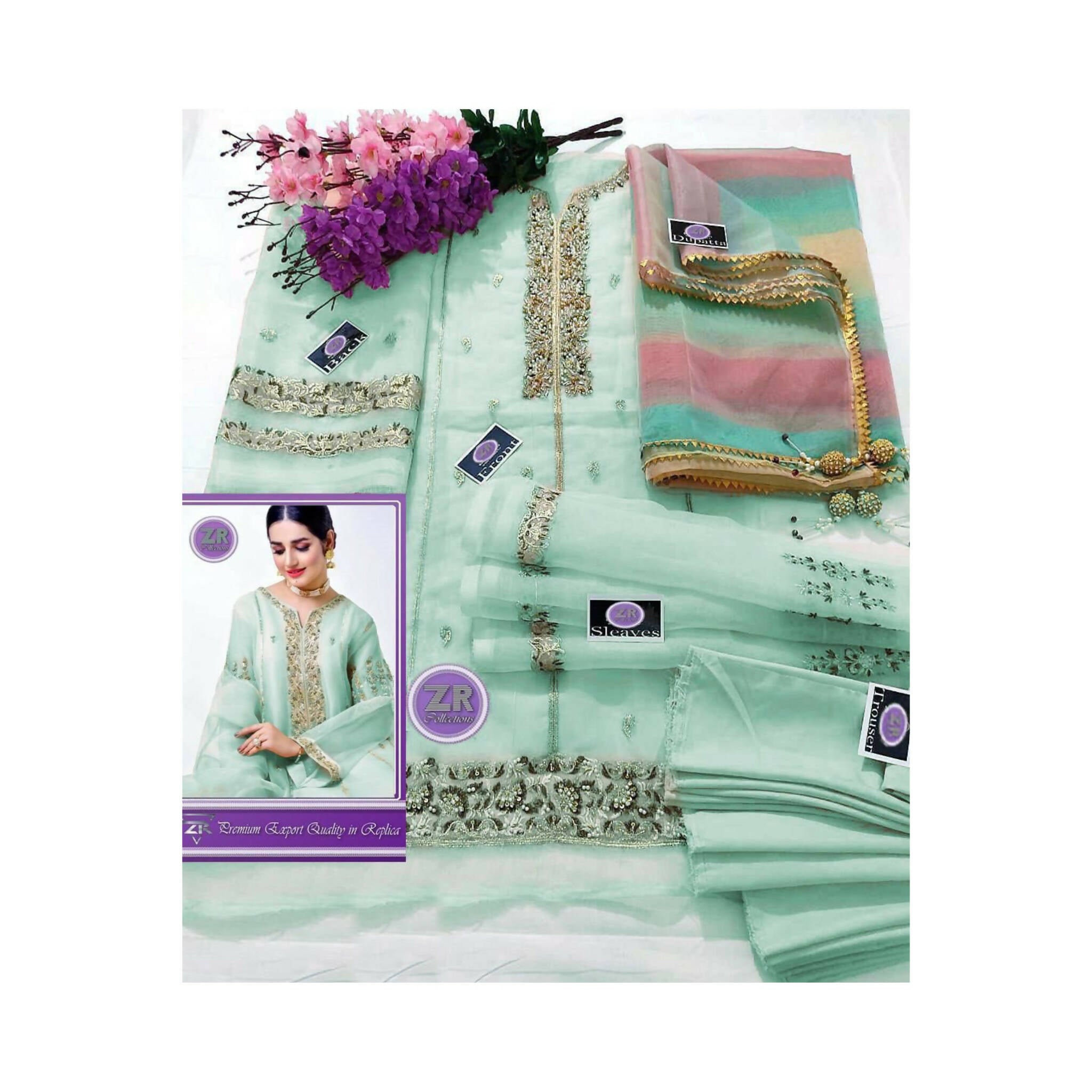 Unstitched Dress, Full Embroidery, Handwork, Shirt & Dupatta - for Women