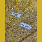 Unstitched Suit, Net Mehndi Mayon Frock Maxi Dress with Embroidered Dupatta, for Women