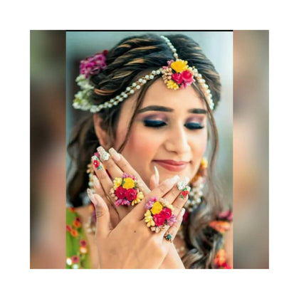 Bridal Jewellery Set, Stylish Mangtikka with Pair Of Rings, for Women