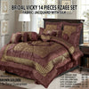 Comforter Set, Golden Elegance, Bridal Comfort in 14PC Brown