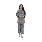 Suit, Enchanting Butterfly Print Viscose Lawn Two-Piece Ensemble, for Women