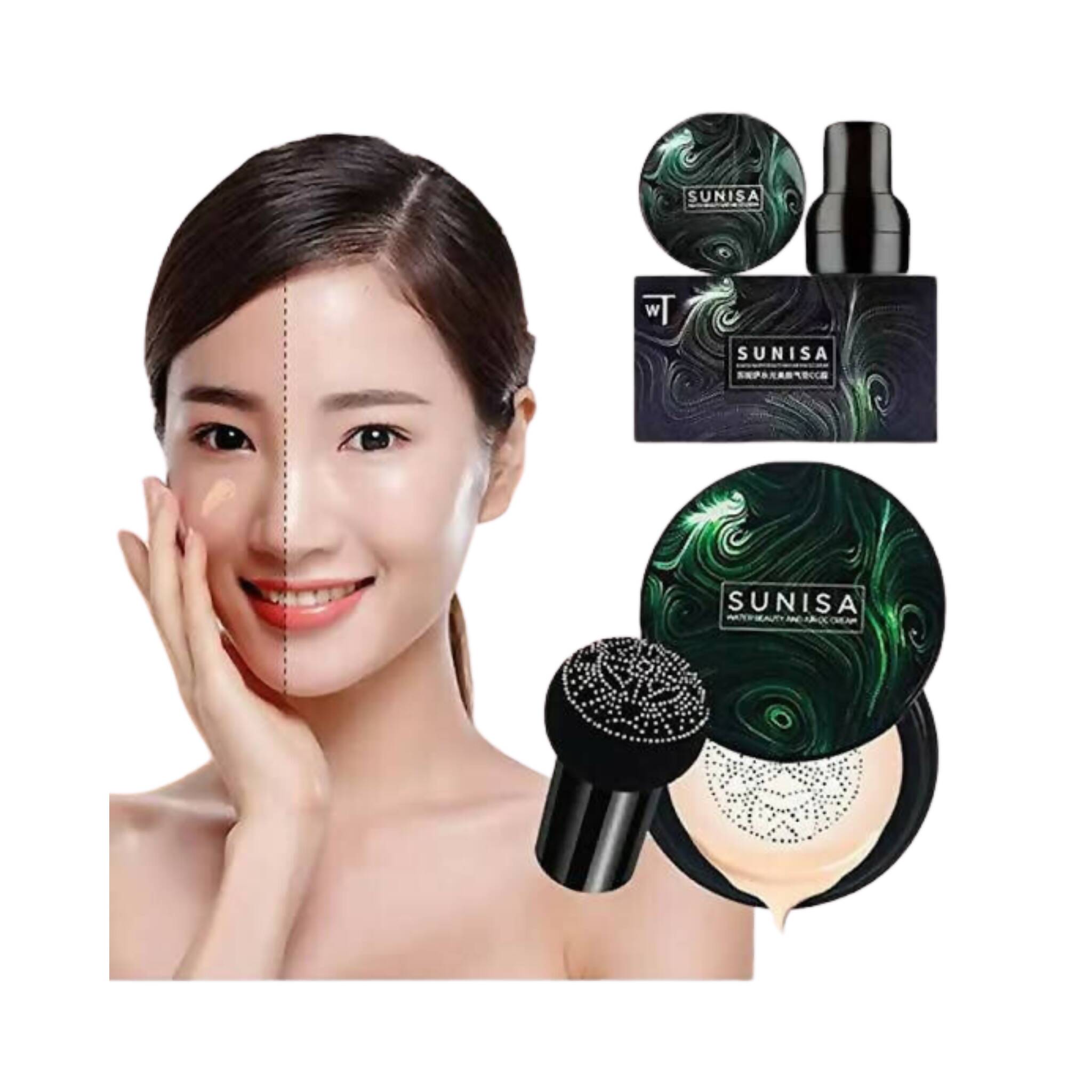 Cream, Sunisa Foundation Mushroom Headed & Air Cushion BB CC