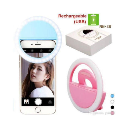 Selfie Ring Light, Portable, Adjustable Brightness & Three Light Modes