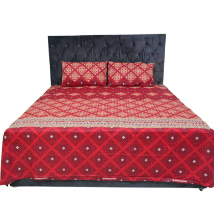 Bed Sheet, Elevate Your Bedroom with Maroon Square Texture