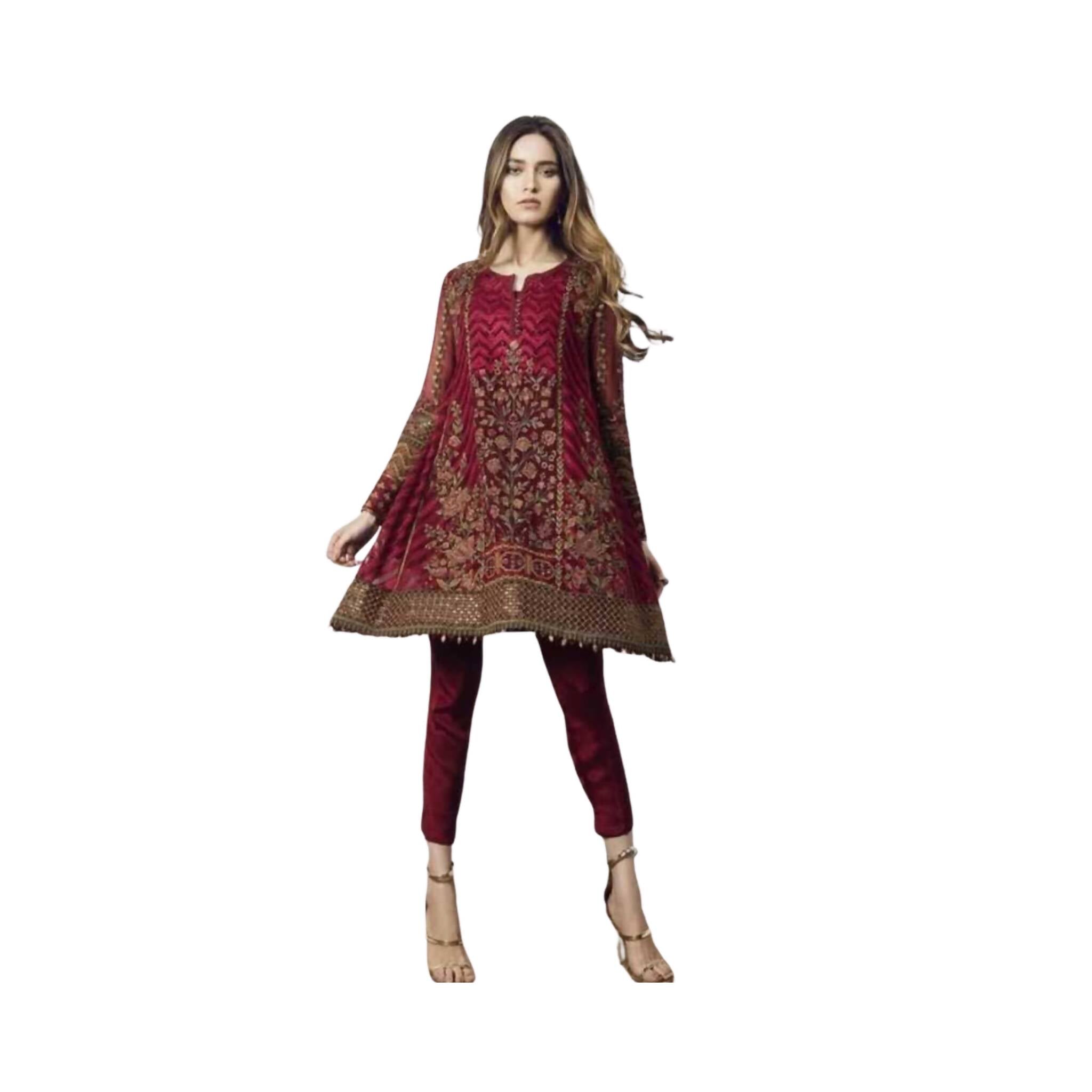 Unstitched Suit, Embroidered Panel Front with Sophisticated Details, for Women