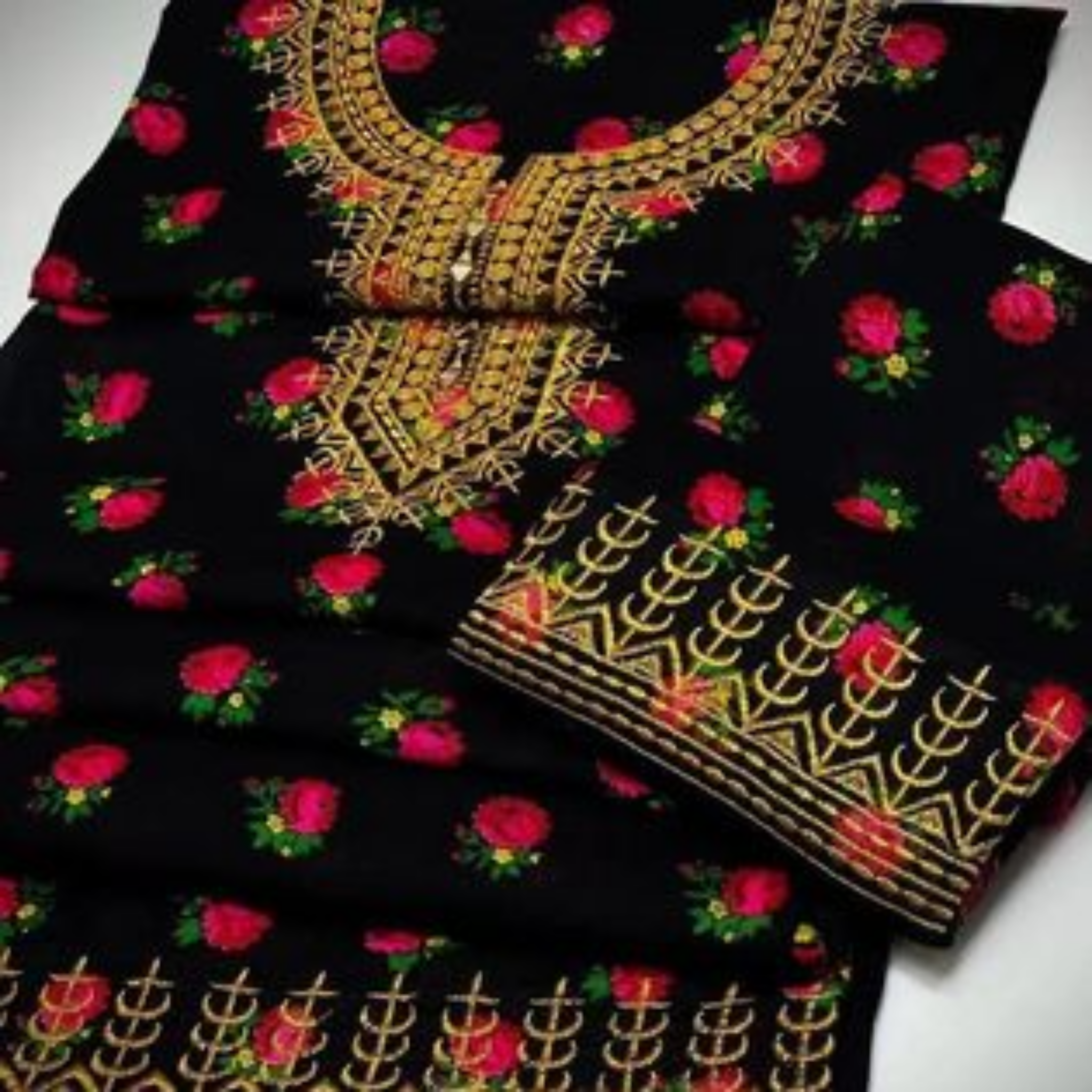 Unstitched Suit, Pure Marina Linen Embroidery, Elegant & Versatile, for Women