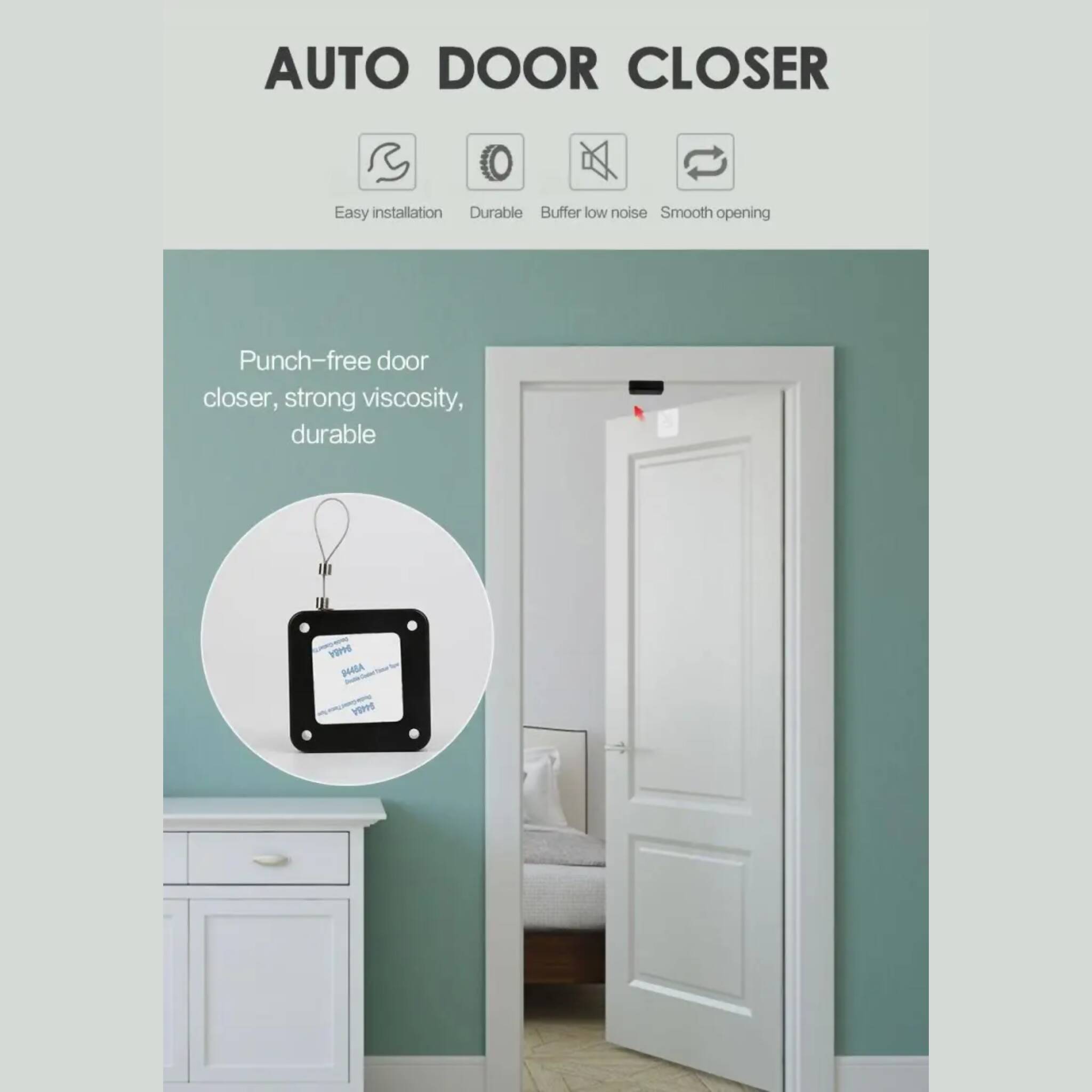 Automatic Sticky Door Closer, Efficient, Durable & Multi-Functional