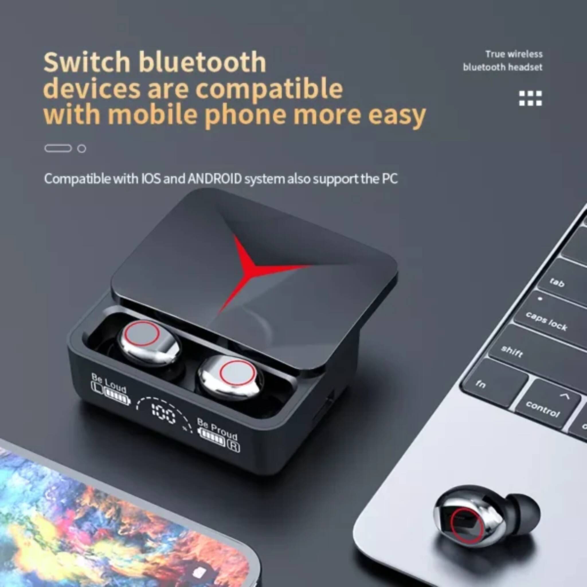 M90 Earbuds, Advanced ANC, 9D Heavy Bass & LED Power Display