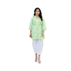 Shirt, Lively Green Ethnic Printed Viscose Lawn & Stylish Summer Fashion