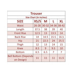 Trouser, Cotton, Stitched, Half Elasticated Belt, for Women