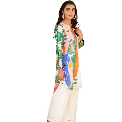 Kurti, White Lawn Comfortable Fit & Stylish Appeal, for Women