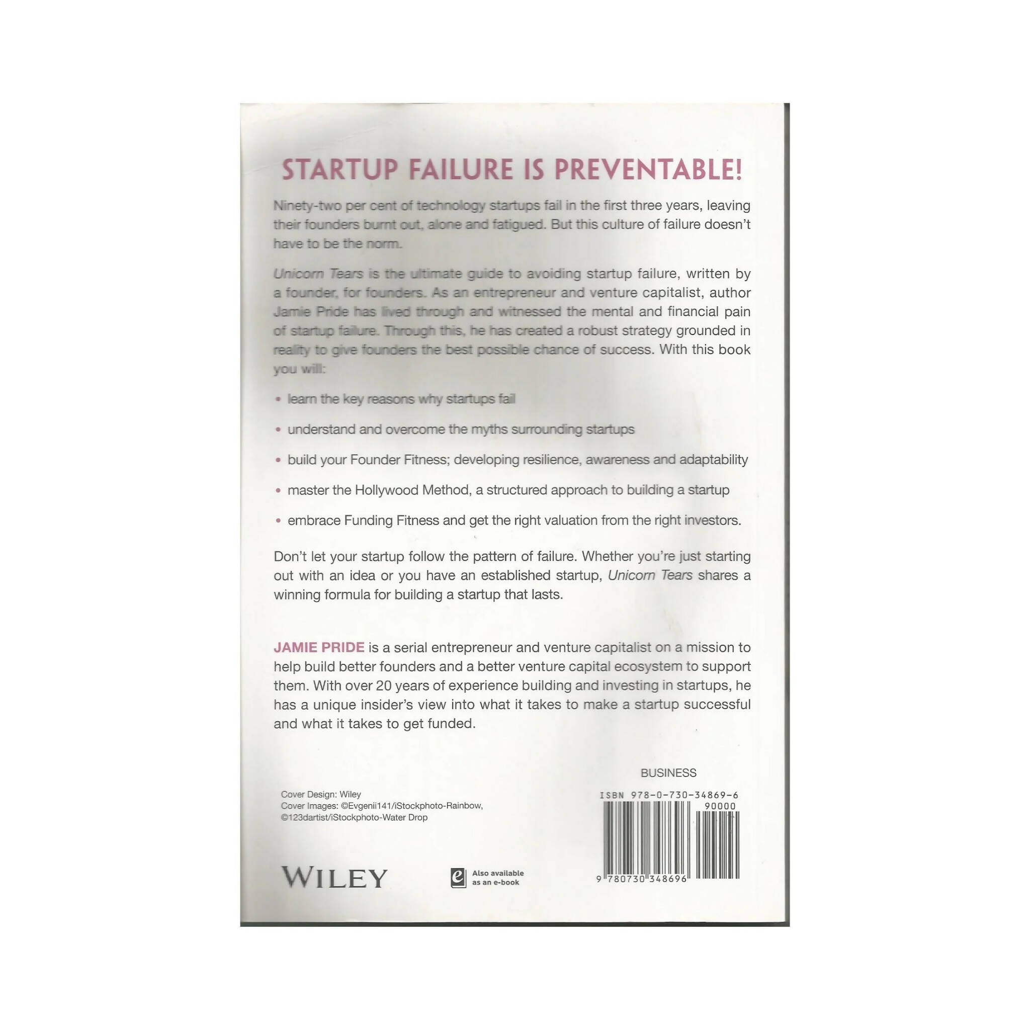 Book, Unicorn Tears, Why Startups Fail and How To Avoid It Paperback