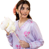 2 Piece Suit, Serene Lilac Summer Elegance in Fine Lawn & Cambric Cotton