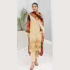 Unstitched Suit, Chikenkarri Printed Dresses with Bamber Chiffon Dupatta, for Ladies
