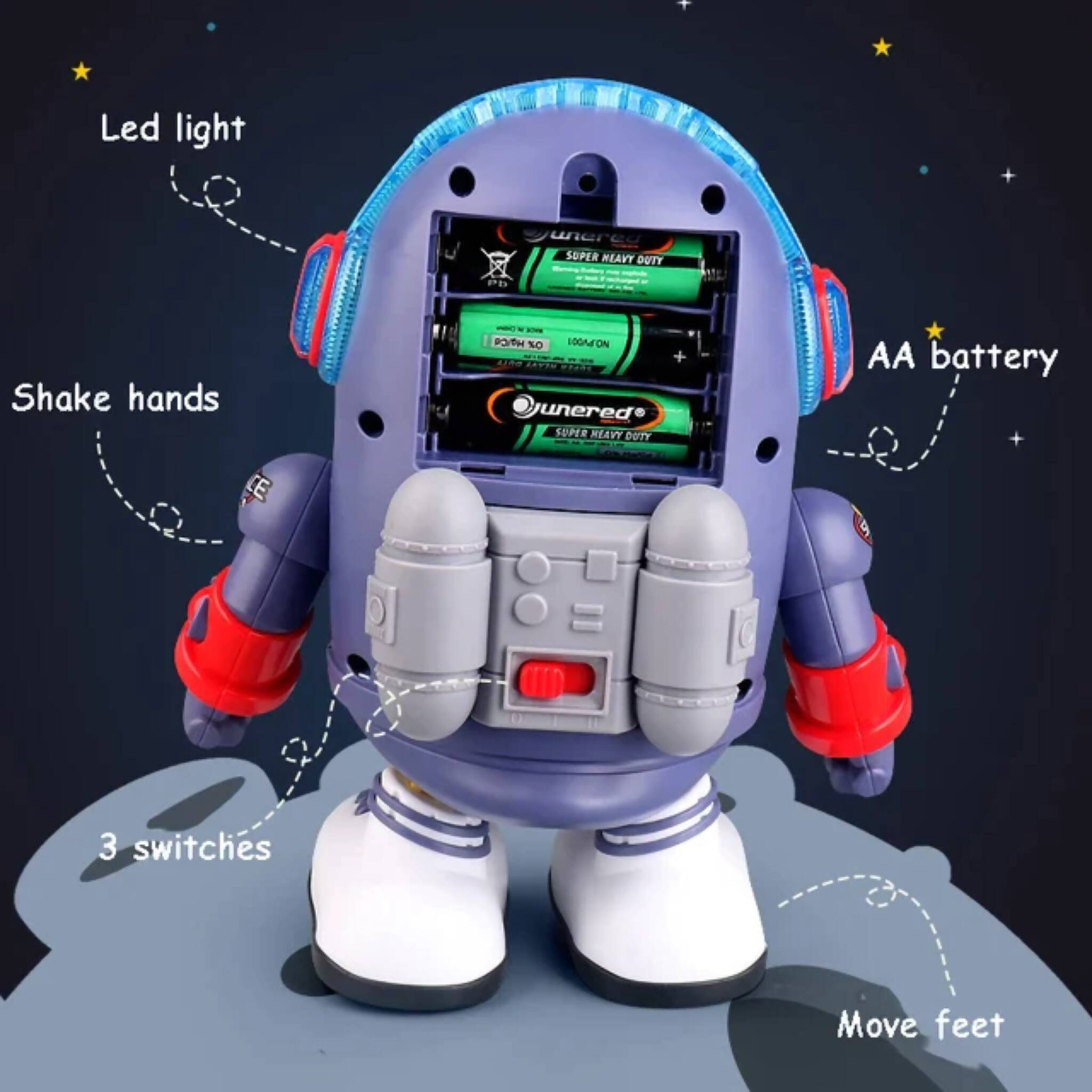 Space Dancing Duck, Musical Action with Flashing Lights, for Kids'