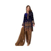 Unstitched Suit, Velvet Shirt with Jamawar Trousers & Self-Printed Net Dupatta, for Women