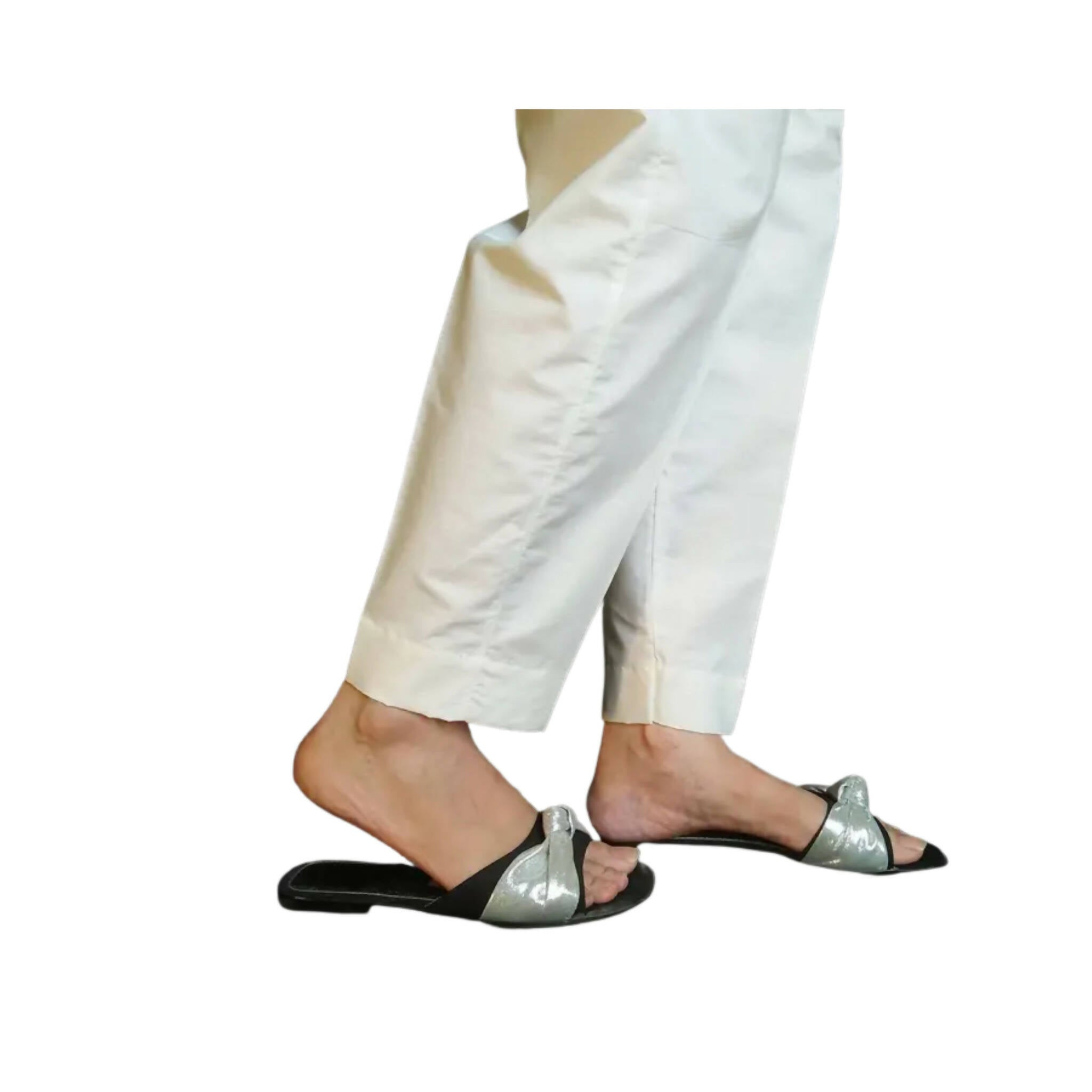 Trouser, White Cotton & Comfortable to Wear, for Women