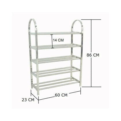 Shoe Rack, Stainless Steel - 5 Layers of Organization!