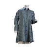 Shirt, Alluring Navy Blue & Green Striped Cotton, for Women