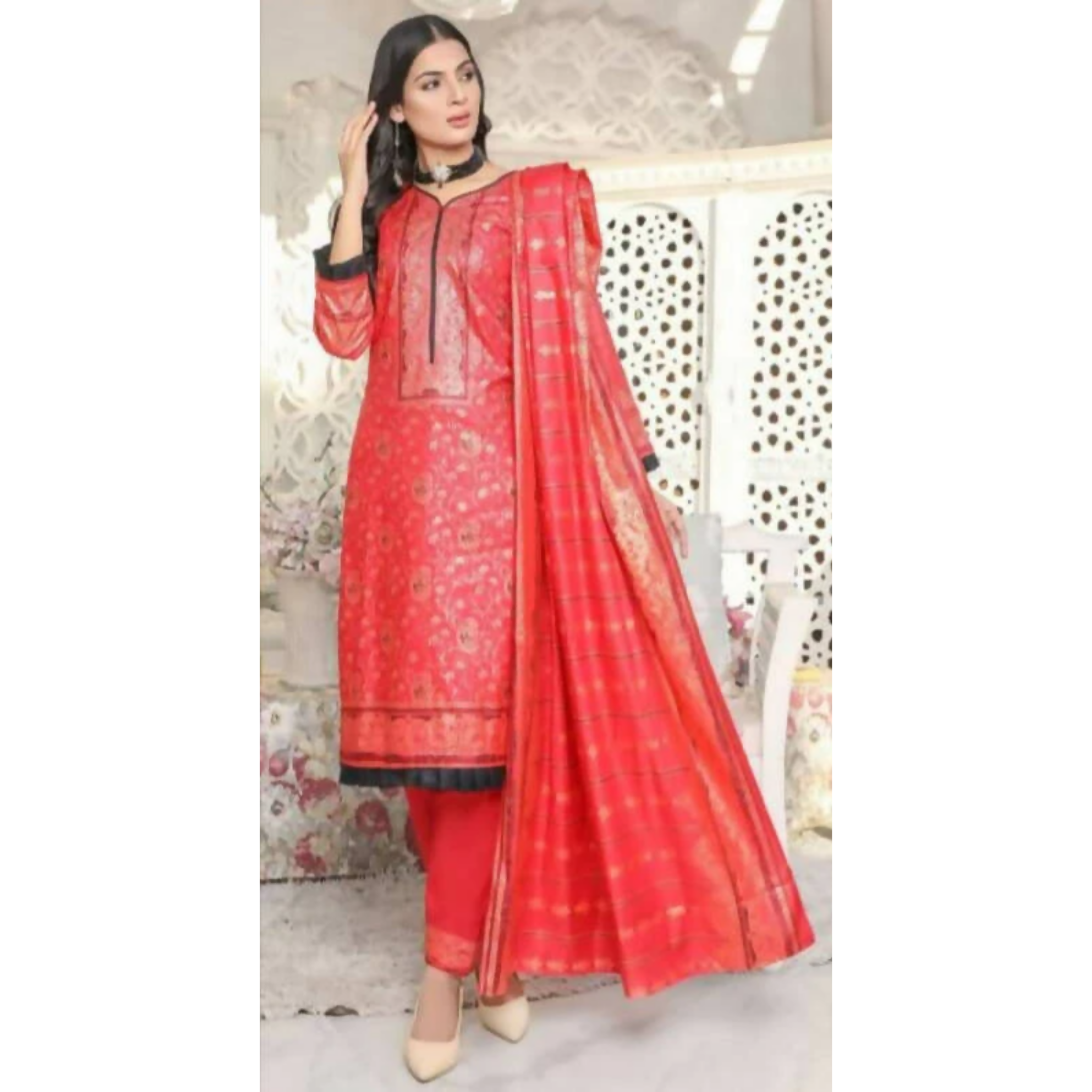 Clothes, Vibrant Printed Lawn Set, Shirt, Dupatta & Trouser, for Ladies'